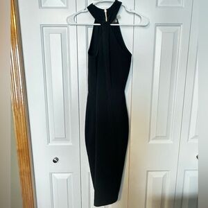 Taylor Black Backless Halter Dress